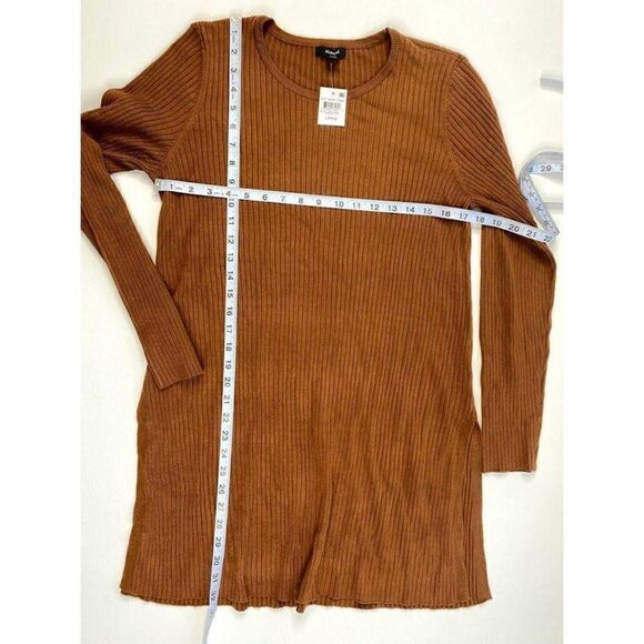 Alfani Tunic Sweater Top Brown Lightweight Ribbed Sz Large NEW - Picture 2 of 7